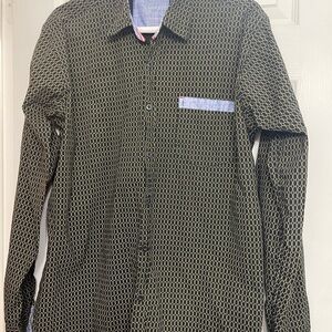 Faze 1 Black and Gold Geometric Casual Shirt men’s size XL